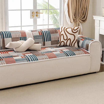 Artistic Quilted Line Sofa Cover – Non-Slip, Protective and Comfortable Couch Protector