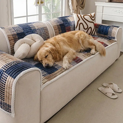Artistic Quilted Line Sofa Cover – Non-Slip, Protective and Comfortable Couch Protector