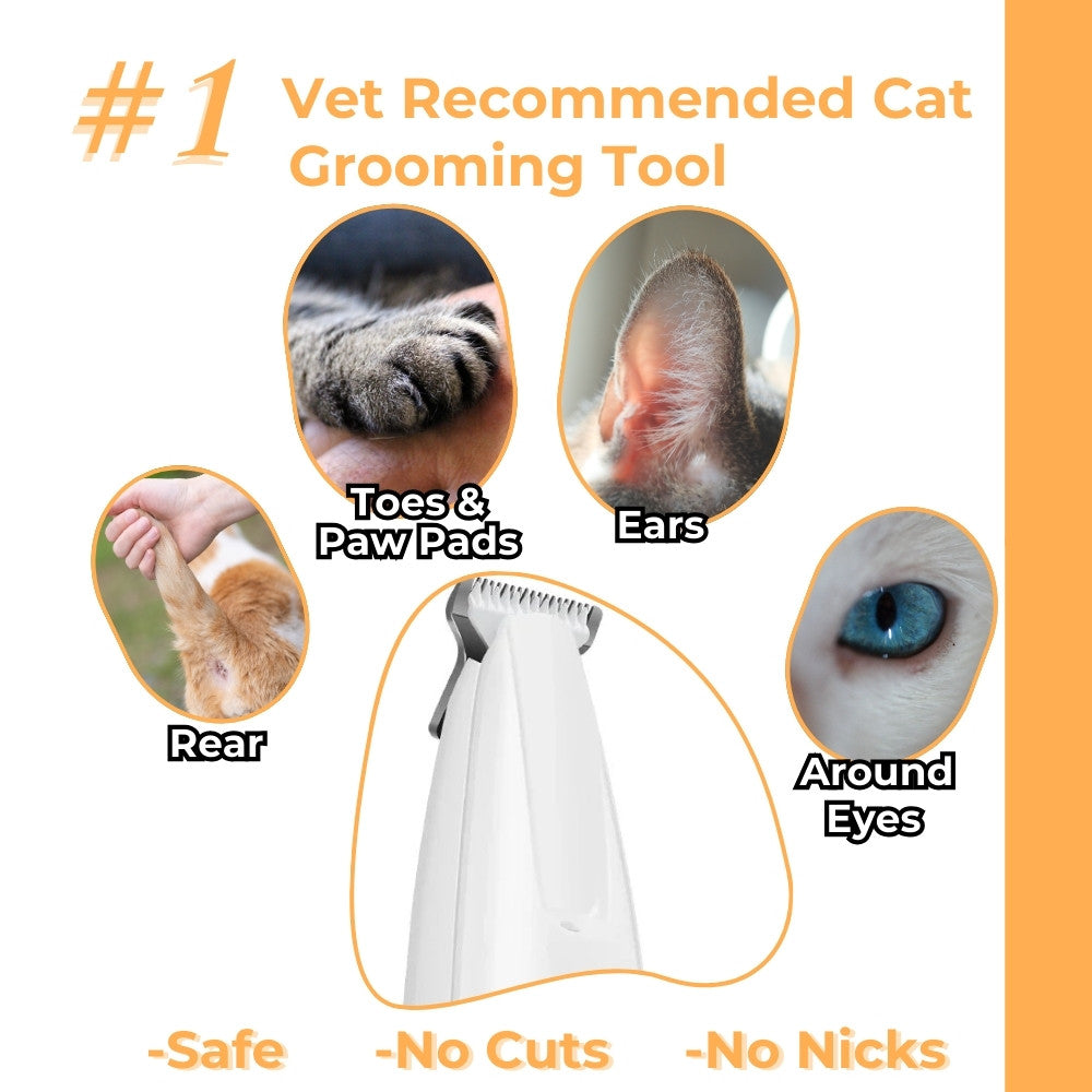 Cat Grooming Kit - Quiet Cordless Pet Trimmer for Gentle, Hassle-Free Grooming