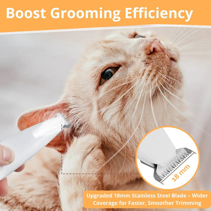 Cat Grooming Kit - Quiet Cordless Pet Trimmer for Gentle, Hassle-Free Grooming