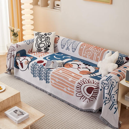Bohemian Pattern Sofa Cover – Durable Wear-Resistant Furniture Protector for Stylish Decor