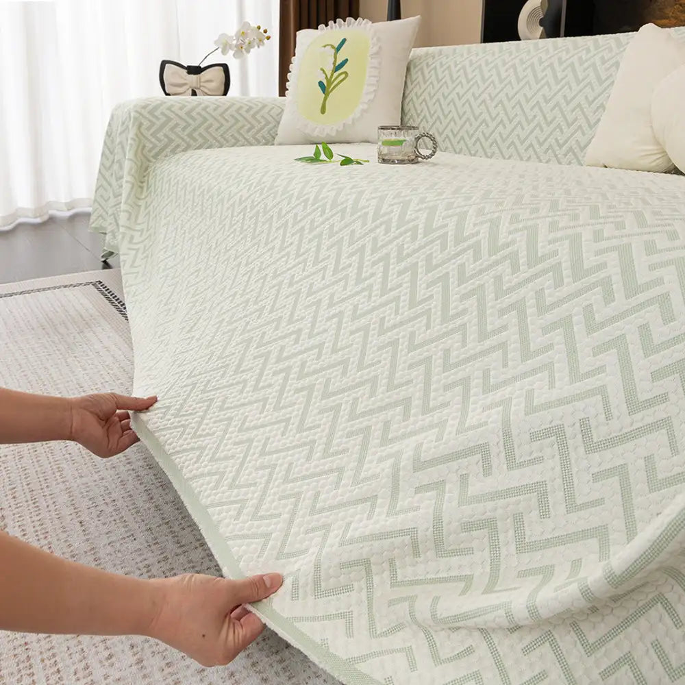 Breathable Ice Silk Sofa Blanket – Cooling, Heat-Absorbing Large Couch Cover