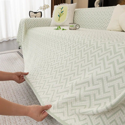 Breathable Ice Silk Sofa Blanket – Cooling, Heat-Absorbing Large Couch Cover