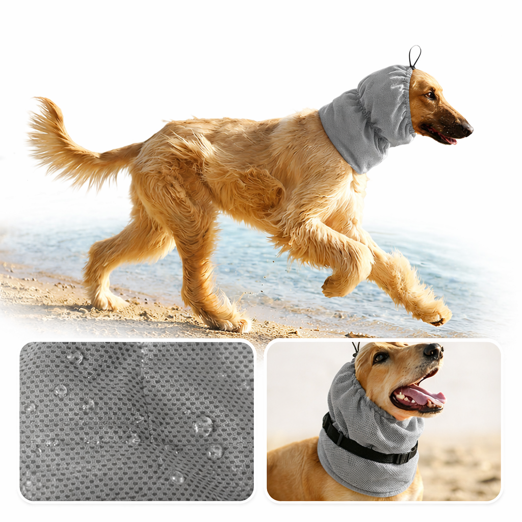 Dog Ear Cover for Grooming & Drying – Calming Dog Hood with Hearing Protection