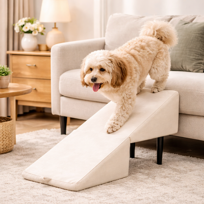 2‑in‑1 Dog Ramp & Stairs for Bed, Couch & Car – Foldable Wooden Pet Steps