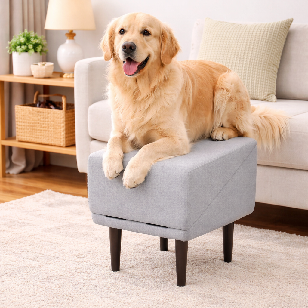 2‑in‑1 Dog Ramp & Stairs for Bed, Couch & Car – Foldable Wooden Pet Steps