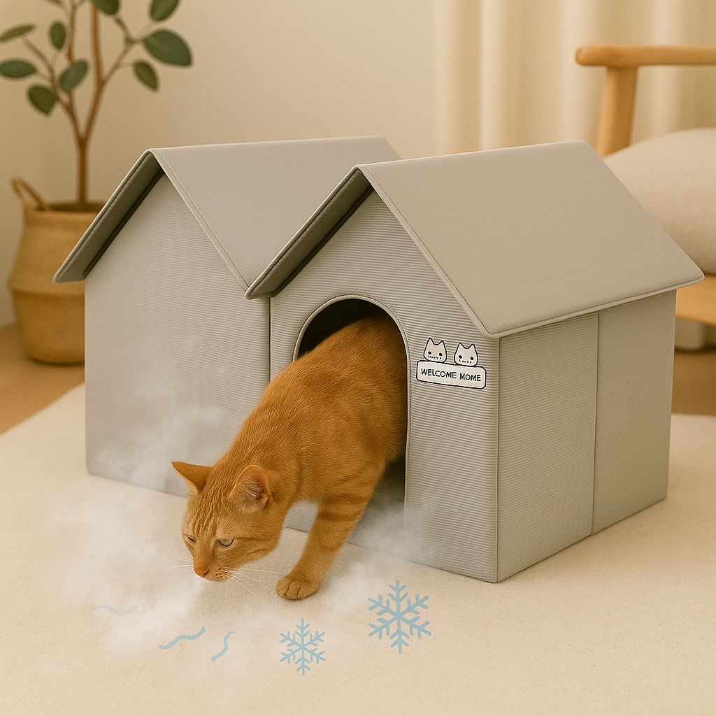 Cooling Cat House | Portable Summer Shelter for Cats – Breathable & Heat-Resistant Design