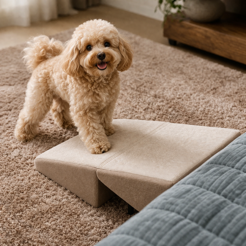 2‑in‑1 Dog Ramp & Stairs for Bed, Couch & Car – Foldable Wooden Pet Steps