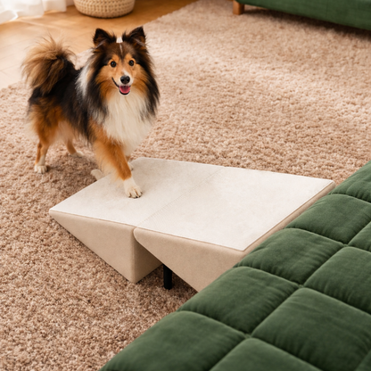 2‑in‑1 Dog Ramp & Stairs for Bed, Couch & Car – Foldable Wooden Pet Steps
