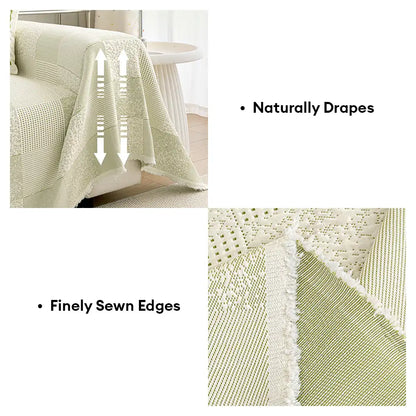 Checkered Ice Silk Sofa Cover – Skin-Friendly, Cooling Couch Protector for Stylish Decor