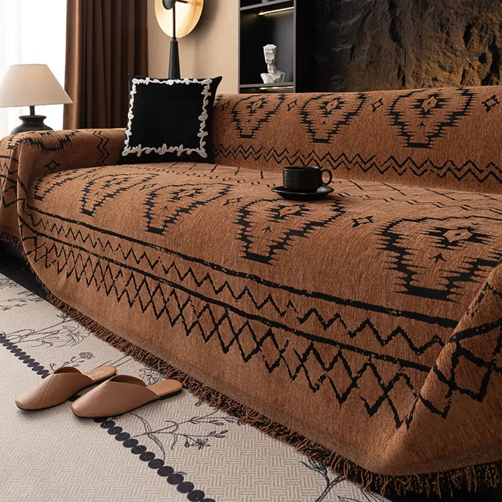 Chenille Retro Sofa Cover – Durable, Scratch-Resistant Couch Protector