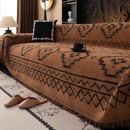 Chenille Retro Sofa Cover – Durable, Scratch-Resistant Couch Protector