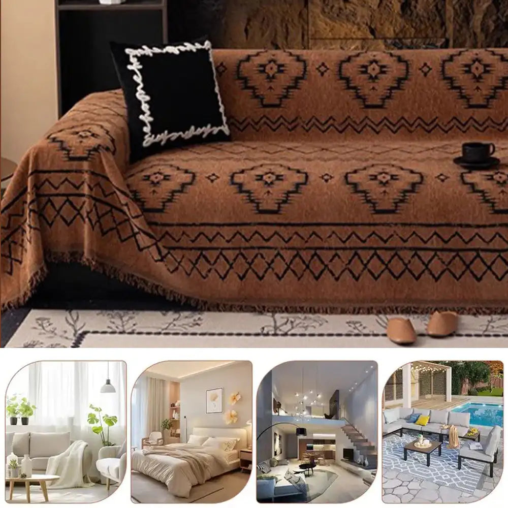 Chenille Retro Sofa Cover – Durable, Scratch-Resistant Couch Protector