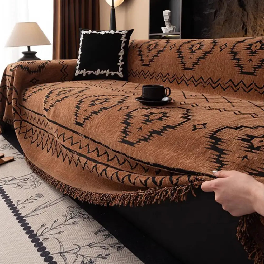 Chenille Retro Sofa Cover – Durable, Scratch-Resistant Couch Protector