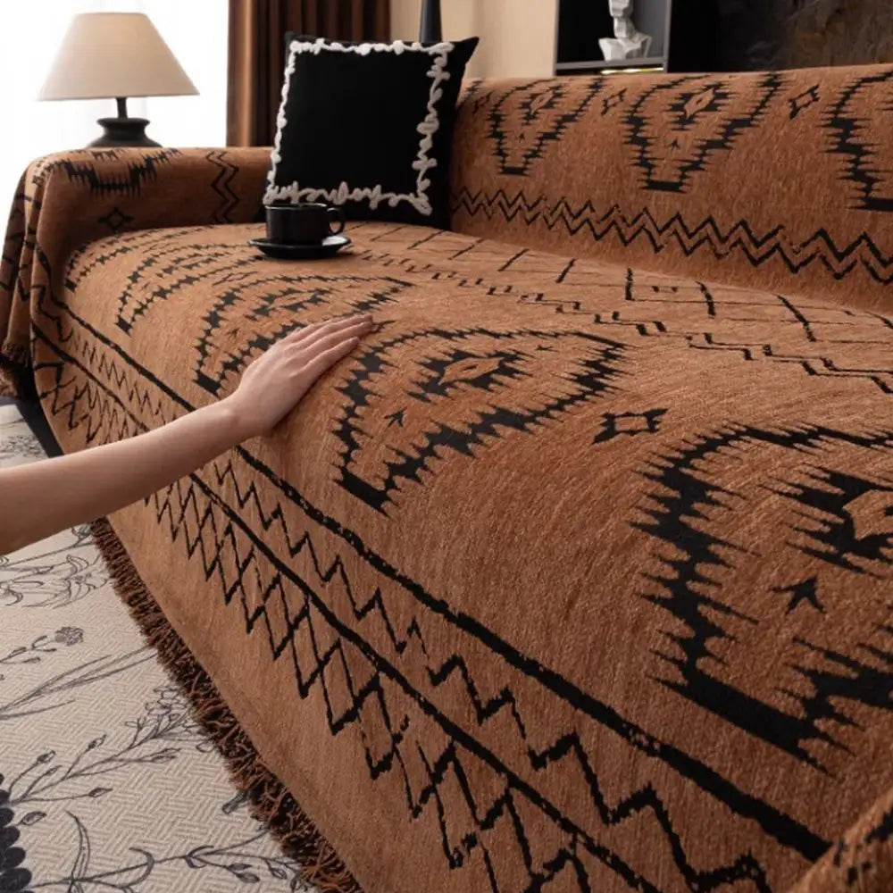 Chenille Retro Sofa Cover – Durable, Scratch-Resistant Couch Protector