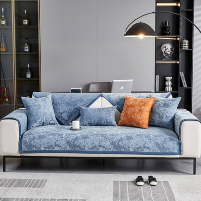 Chenille Wear-Resistant Anti-Scratch Sofa Cover with Non-Slip Couch Protector