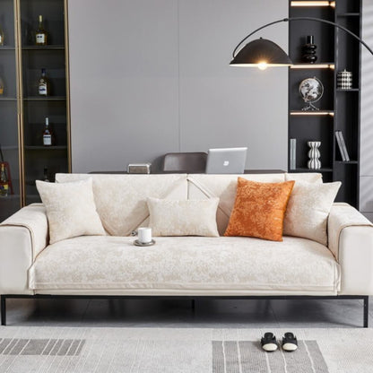 Chenille Wear-Resistant Anti-Scratch Sofa Cover with Non-Slip Couch Protector