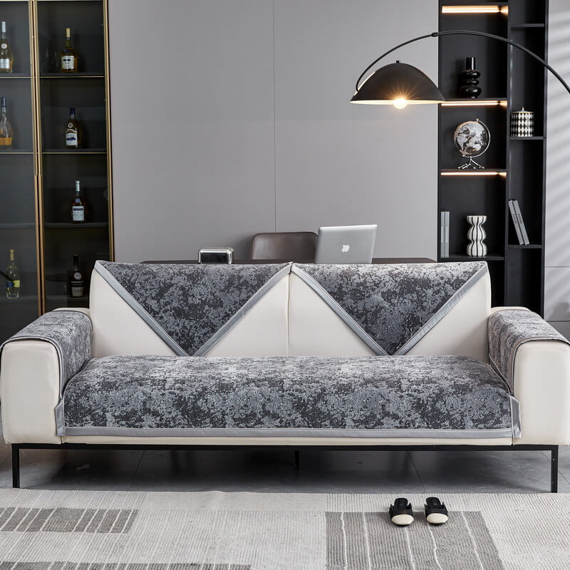 Chenille Wear-Resistant Anti-Scratch Sofa Cover with Non-Slip Couch Protector