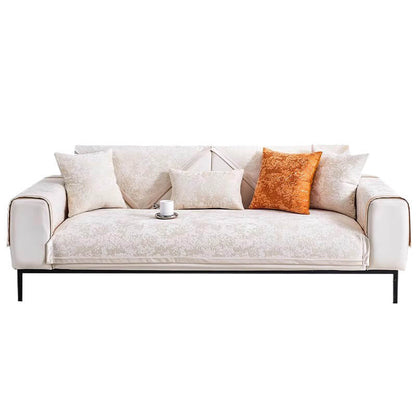 Chenille Wear-Resistant Anti-Scratch Sofa Cover with Non-Slip Couch Protector