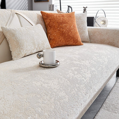 Chenille Wear-Resistant Anti-Scratch Sofa Cover with Non-Slip Couch Protector
