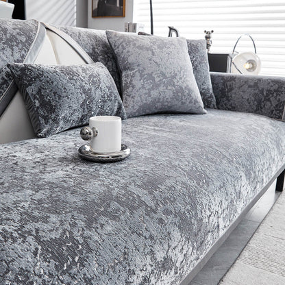 Chenille Wear-Resistant Anti-Scratch Sofa Cover with Non-Slip Couch Protector