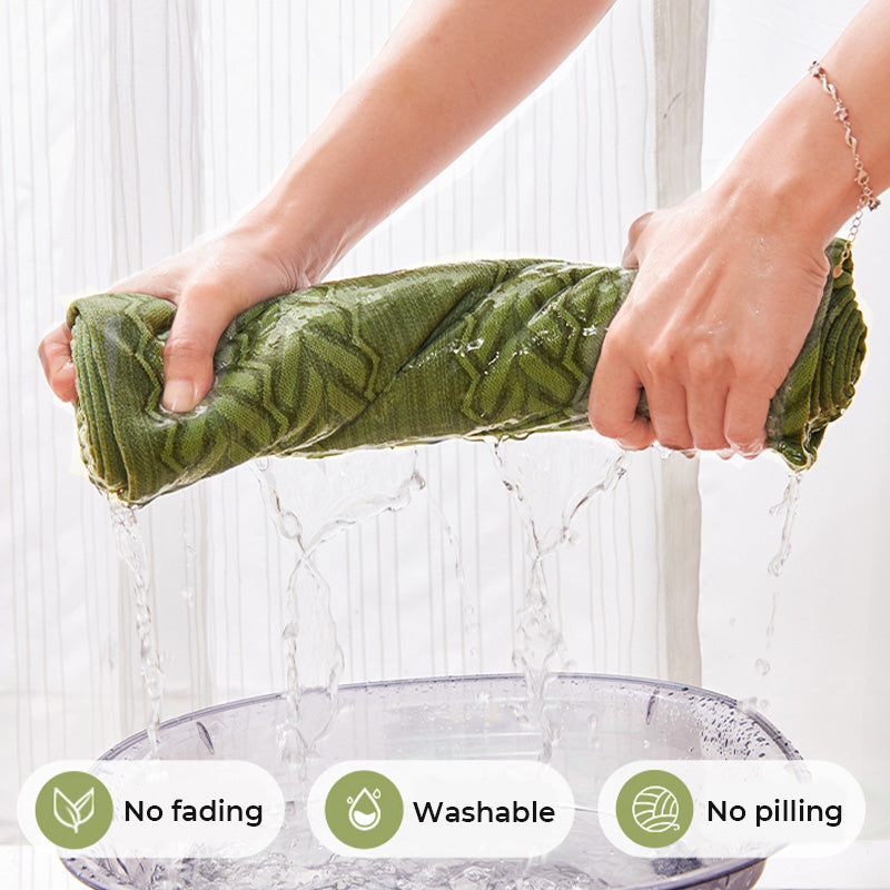Breathable Chenille Couch Cover with Wheat Ear Print - Non-Slip