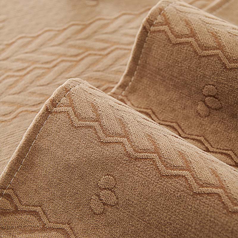 Breathable Chenille Couch Cover with Wheat Ear Print - Non-Slip