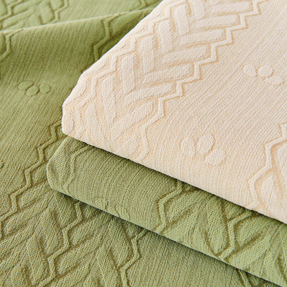 Breathable Chenille Couch Cover with Wheat Ear Print - Non-Slip
