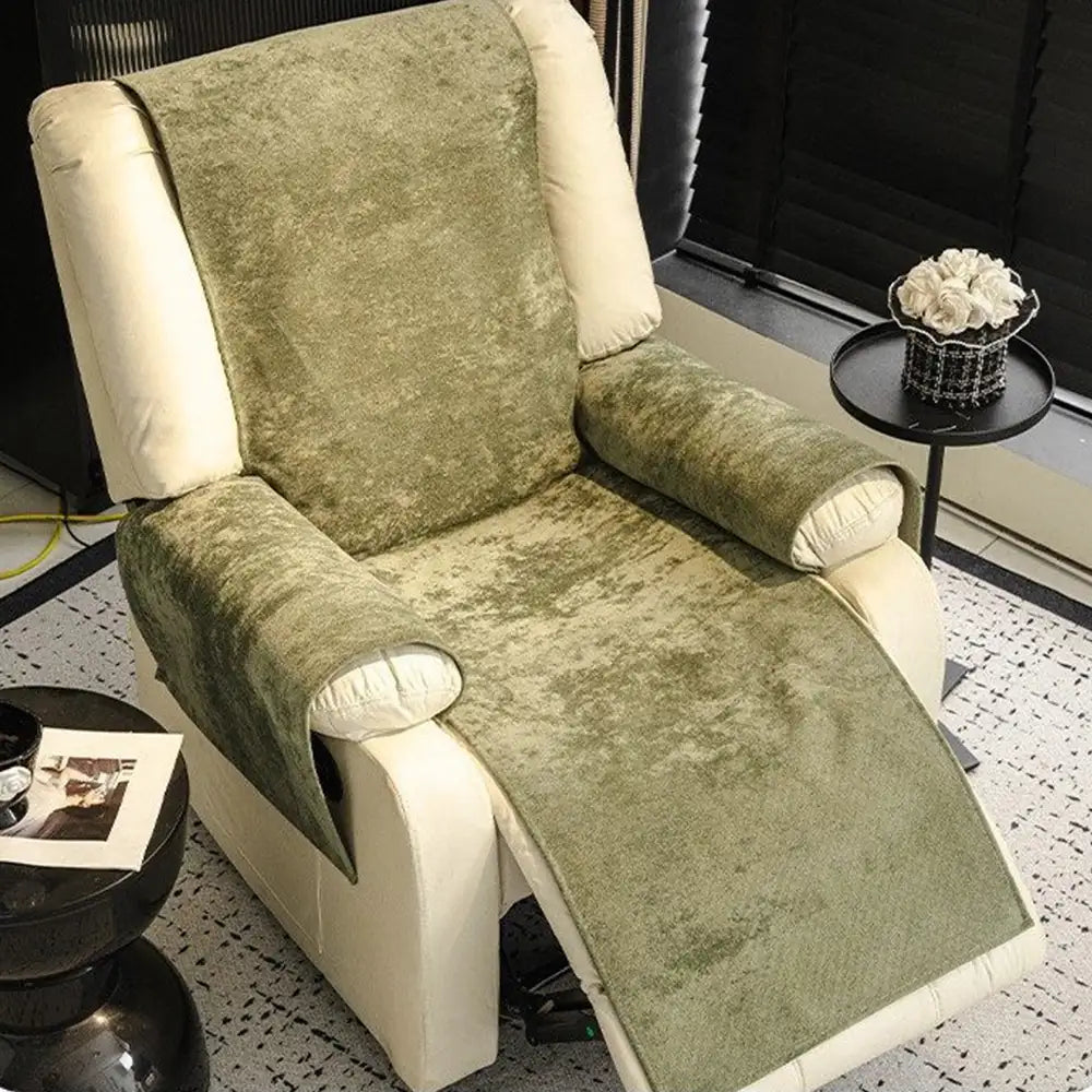 Cloud-Fleece Anti-Slip One-Piece Recliner Slipcover — Ultra-Soft, Secure Fit