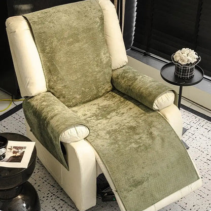 Cloud-Fleece Anti-Slip One-Piece Recliner Slipcover — Ultra-Soft, Secure Fit