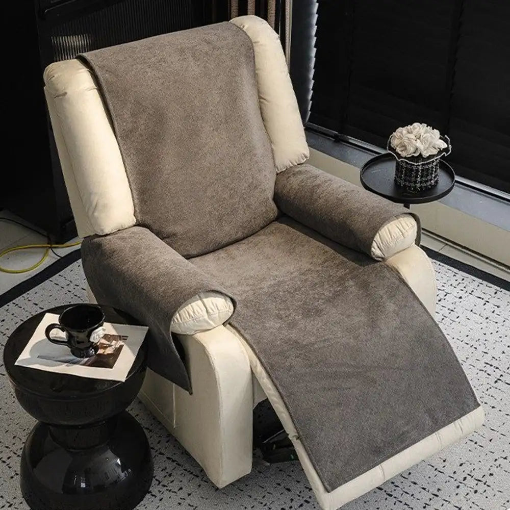 Cloud-Fleece Anti-Slip One-Piece Recliner Slipcover — Ultra-Soft, Secure Fit