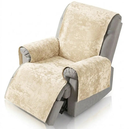 Cloud-Fleece Anti-Slip One-Piece Recliner Slipcover — Ultra-Soft, Secure Fit