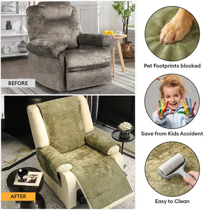 Cloud-Fleece Anti-Slip One-Piece Recliner Slipcover — Ultra-Soft, Secure Fit