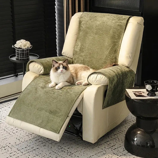 Cloud-Fleece Anti-Slip One-Piece Recliner Slipcover — Ultra-Soft, Secure Fit