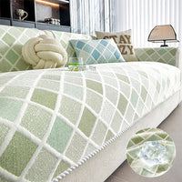Cooling Ice-Silk Couch Cover - Heat-Absorbing, Washable, Non-Slip, Diamond Pattern
