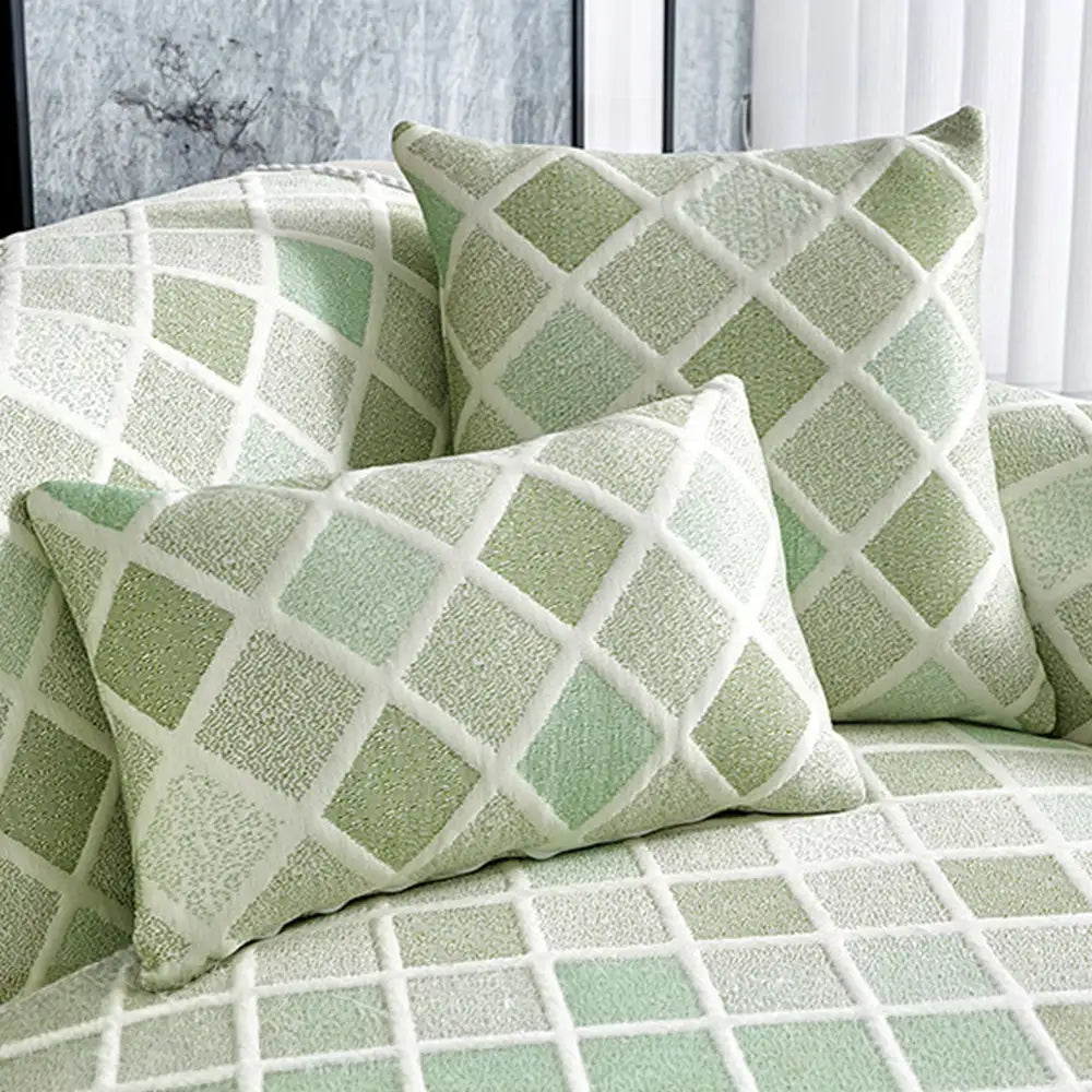 Cooling Ice-Silk Couch Cover - Heat-Absorbing, Washable, Non-Slip, Diamond Pattern