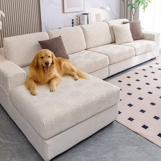 Honeycomb Pattern Water-Resistant Stretch Couch Cover - Full-Cover Magic Protector