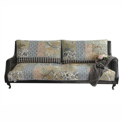 European Floral Cotton Sofa Cover - Protective, Non-Slip for Sofas