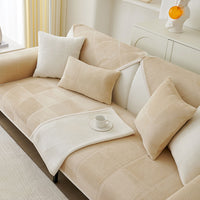 Cozy Classic Striped Plush Square Couch Cover