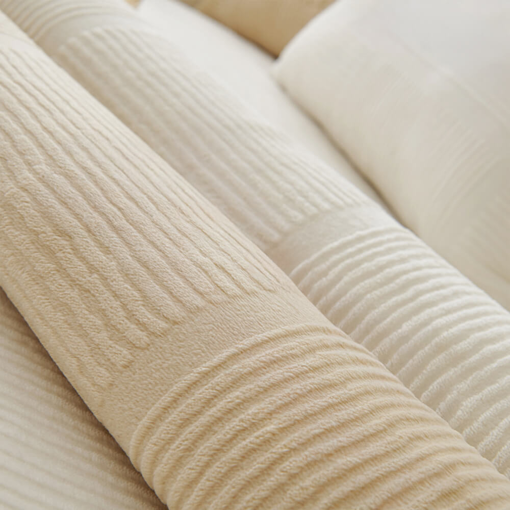 Cozy Classic Striped Plush Square Couch Cover
