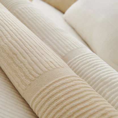 Cozy Classic Striped Plush Square Couch Cover