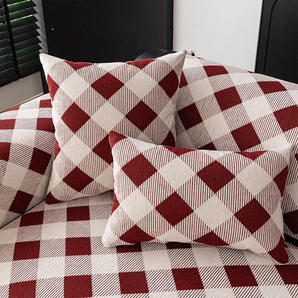 Diamond Chenille Scratch-Resistant Sofa Protector - Non-Slip Couch Cover
