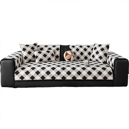 Diamond Chenille Scratch-Resistant Sofa Protector - Non-Slip Couch Cover