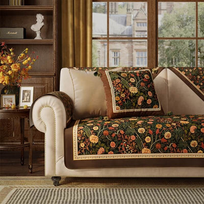 Garden Vintage Luxury Couch Cover - Premium Protective, Non-Slip Furniture Shield