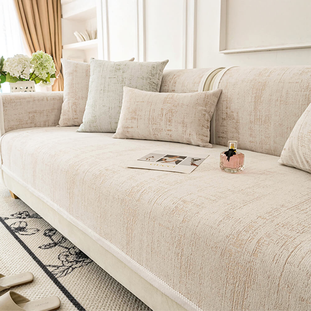 Classic Textured Chenille Couch Cover – Thick, Chic & Durable