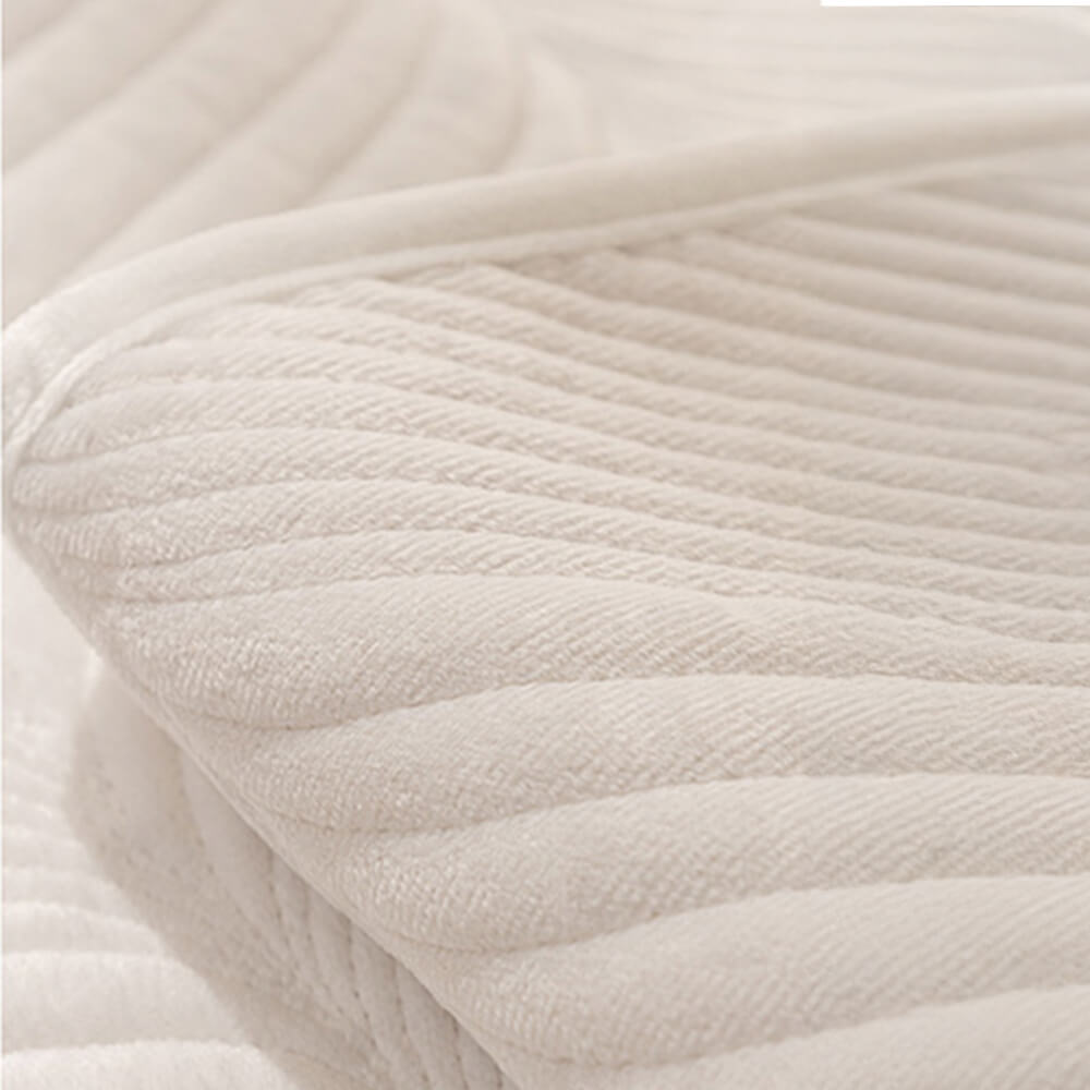 Cozy Leaf-Patterned Plush Couch Cover with Non-Slip Backing