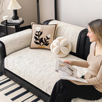 Chic Modern French-Striped Chenille Sofa Cover