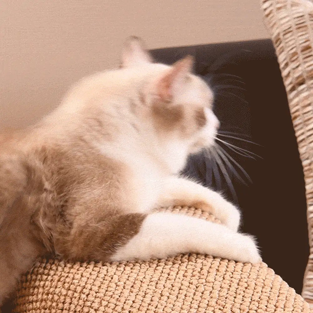 Faux-Sisal Sofa Armrest Cover — Scratch-Resistant Protector for Cats