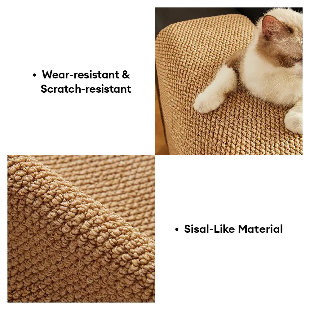 Faux-Sisal Sofa Armrest Cover — Scratch-Resistant Protector for Cats