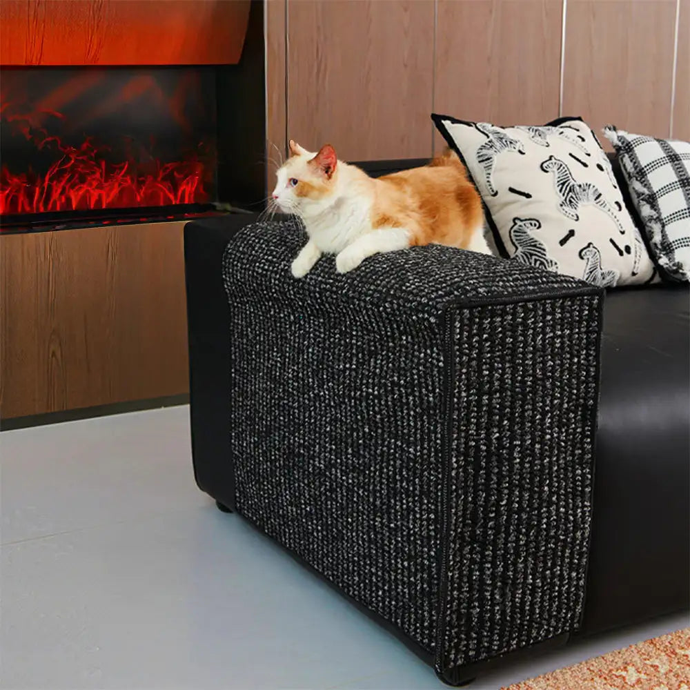 Faux-Sisal Sofa Armrest Cover — Scratch-Resistant Protector for Cats